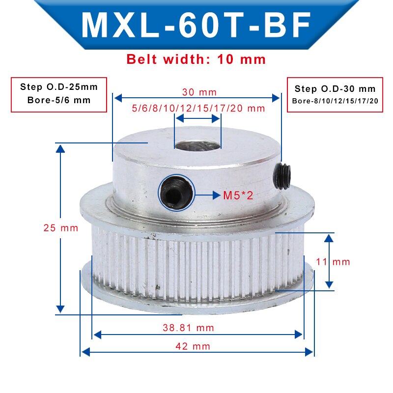 1  MXL-60T Ÿ̹ Ǯ  5/6/8/10/12/15/17/20mm Ǯ..